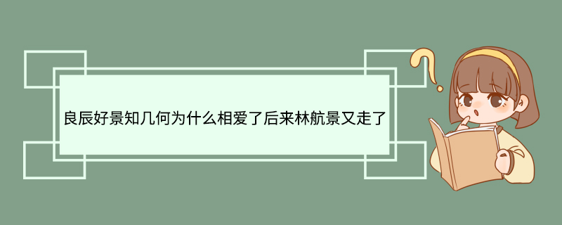 良辰好景知几何为什么相爱了后来林航景又走了